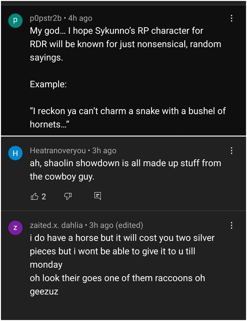Many hope for absolute nonsense dialogue when it comes to Red Dead Redemption roleplay (Image via YouTube)